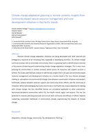 Climate change adaptation planning in remote contexts: insights from community-based natural resource management and rural development initiatives in the Pacific Islands