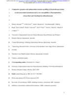 Comparative genomics and antimicrobial resistance profiling of Elizabethkingia isolates reveals nosocomial transmission and in vitro susceptibility to fluoroquinolones, tetracyclines and trimethoprim-sulfamethoxazole