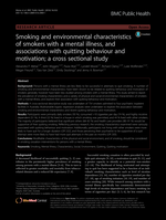 Smoking and environmental characteristics of smokers with a mental illness, and associations with quitting behaviour and motivation; a cross sectional study