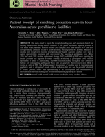 Patient receipt of smoking cessation care in four Australian acute psychiatric facilities
