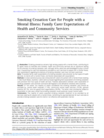 Smoking Cessation Care for People with a Mental Illness: Family Carer Expectations of Health and Community Services