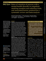 Rates of retention of persons with a mental health disorder in outpatient smoking cessation and reduction trials, and associated factors: protocol for a systematic review and meta-analysis