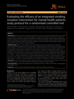 Evaluating the efficacy of an integrated smoking cessation intervention for mental health patients: study protocol for a randomised controlled trial