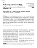 The Feasibility and Efficacy of a Brief Integrative Treatment for Adults With Depression and/or Anxiety: A Randomized Controlled Trial