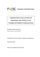 Laboratory Evaluation of Marginal Materials for Foamed Bitumen Stabilisation