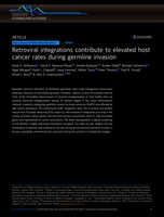 Retroviral integrations contribute to elevated host cancer rates during germline invasion