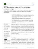 What Should Farmers’ Rights Look Like? The Possible Substance of a Right