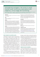 Schizophrenia polygenic risk scores in youth mental health: preliminary associations with diagnosis, clinical stage and functioning
