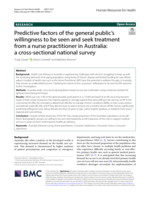 Predictive factors of the general public's willingness to be seen and seek treatment from a nurse practitioner in Australia: a cross-sectional national survey