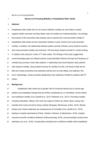 Barriers to Promoting Mobility in Hospitalized Older Adults