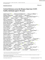 Cortical thickness across the lifespan: Data from 17,075 healthy individuals aged 3-90 years