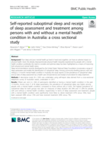 Self-reported suboptimal sleep and receipt of sleep assessment and treatment among persons with and without a mental health condition in Australia: a cross sectional study