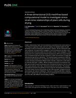 A three-dimensional (3-D) meshfree-based computational model to investigate stress-strain-time relationships of plant cells during drying