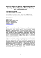 Historical Scenarios as a Tool of Anticipatory Action Learning: Climate Adaptation, Futures Thinking, and Historical Memory