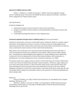 Community integration through women's wellbeing camps