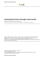 Sustaining the future through virtual worlds