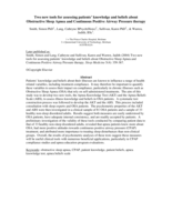 Two new tools for assessing patients' knowledge and beliefs about obstructive sleep apnea and continuous positive airway pressure therapy