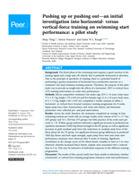 Pushing up or pushing out—an initial investigation into horizontal- versus vertical-force training on swimming start performance: a pilot study