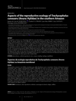 Aspects of the reproductive ecology of Trachycephalus cunauaru (Anura: Hylidae) in the southern Amazon