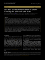 Low dose oral ketamine treatment in chronic suicidality: An open-label pilot study