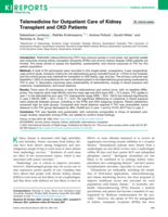 Telemedicine for outpatient care of kidney transplant and chronic kidney disease patients