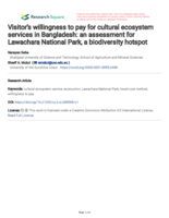 Visitor’s willingness to pay for cultural ecosystem services in Bangladesh: an assessment for Lawachara National Park, a biodiversity hotspot