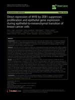 Direct repression of MYB by ZEB1 suppresses proliferation and epithelial gene expression during epithelial-to-mesenchymal transition of breast cancer cells