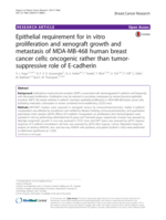 Epithelial requirement for in vitro proliferation and xenograft growth and metastasis of MDA-MB-468 human breast cancer cells: oncogenic rather than tumor-suppressive role of E-cadherin