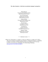 The value of mentors in incubation and acceleration: a managerial perspective