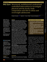 Structured, multifactorial randomised controlled intervention to investigate physical activity levels, body composition and diet in obese and overweight adolescents