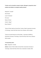 Truckies and the Australian transport industry: Managers' perspectives about enablers and inhibitors to workplace health promotion