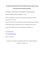 The effect of psychosocial factors on perceptions of driver education using the goals for driver education framework