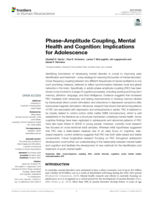Phase–Amplitude Coupling, Mental Health and Cognition: Implications for Adolescence