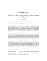 Healing the Healer: Writing Academic Papers as Jungian Action Research