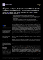 Design and Analysis of Photovoltaic Powered Battery-Operated Computer Vision-Based Multi-Purpose Smart Farming Robot