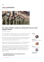 For many military veterans, leaving the force is the biggest battle