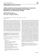 Additive predictions of aboveground stand biomass in commercial logs and harvest residues for rotation age Pinus radiata plantations in New South Wales, Australia