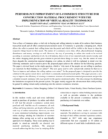 Performance improvement of e-commerce structure for construction material procurement with the implementation of virtual-reality technology