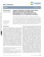 Copper(I) pyrimidine-2-thiolate cluster-based polymers as bifunctional visible-light-photocatalysts for chemoselective transfer hydrogenation of α,β-unsaturated carbonyls