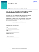 How nurses in a developing country perceive and experience leadership: A qualitative study