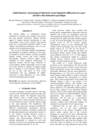 Adult listeners' processing of indexical versus linguistic differences in a pre- attentive discrimination paradigm