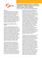 Social distancing policy effects on widening participation in higher education: The case of public transport within COVID 19