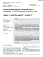 International nurse education leaders’ experiences of responding to the COVID‐19 pandemic: A qualitative study