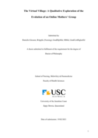 The Virtual Village: A Qualitative Exploration of the Evolution of an Online Mothers’ Group