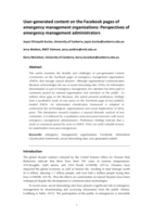 User-generated content on the Facebook page of Emergency Management Organizations: Perspectives of Emergency Management Administrators