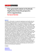 User-generated content on Facebook: Implications from the perspective of two organisations