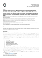 Exploring the Experience of a Knowledge-Based Organization in Developing Countries: A Case Study of the Institute for Futures Studies in Health in Iran