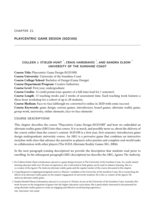 Playcentric game design (SGD100)