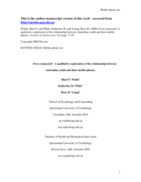 Over-connected? A qualitative exploration of the relationship between Australian youth and their mobile phones