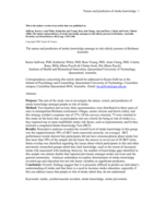 The nature and predictors of stroke knowledge amongst at risk elderly persons in Brisbane, Australia